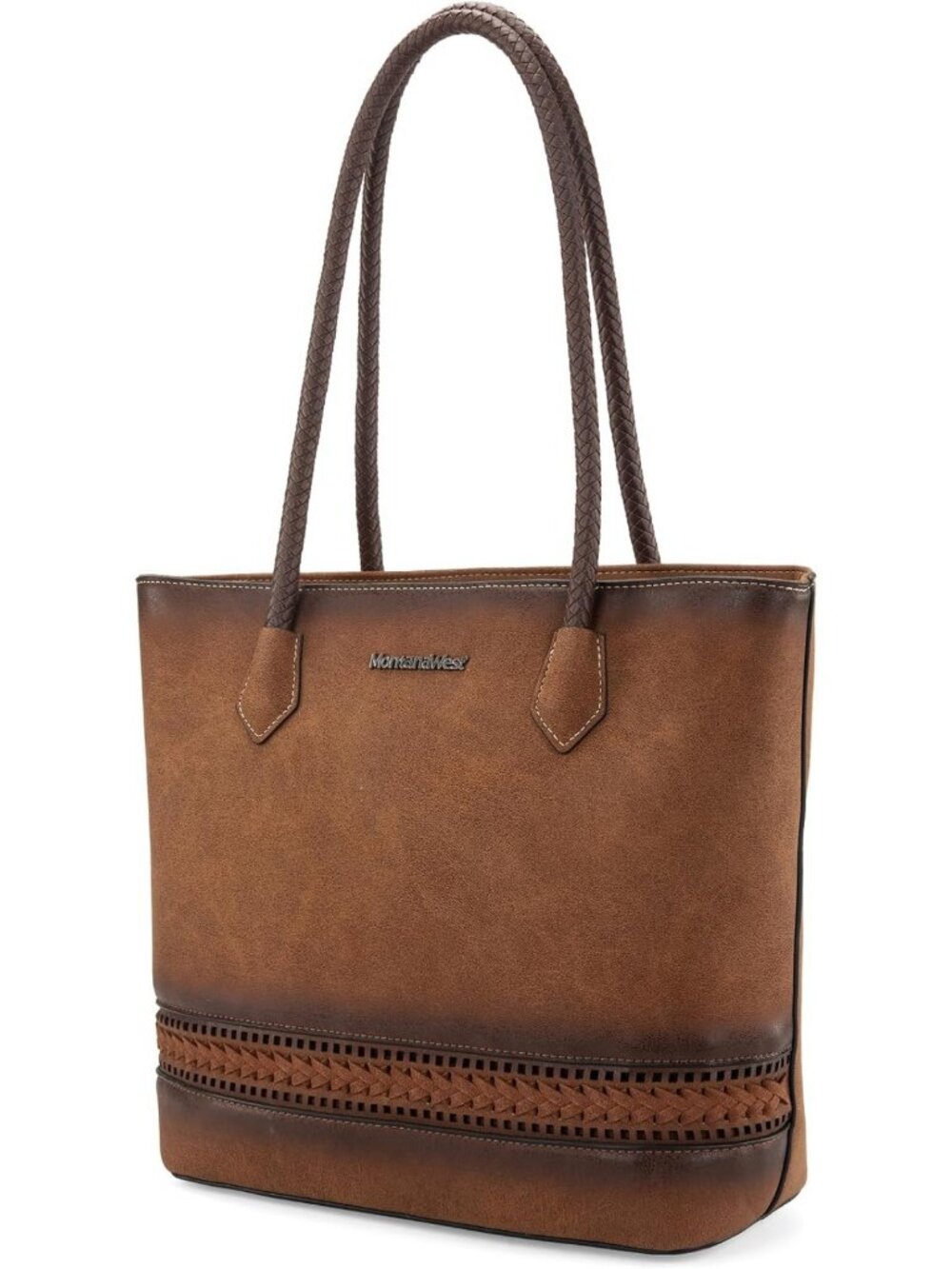 Stylish Woven Tote Bag for Women | Spacious Handbag with Back Zipper Pocket